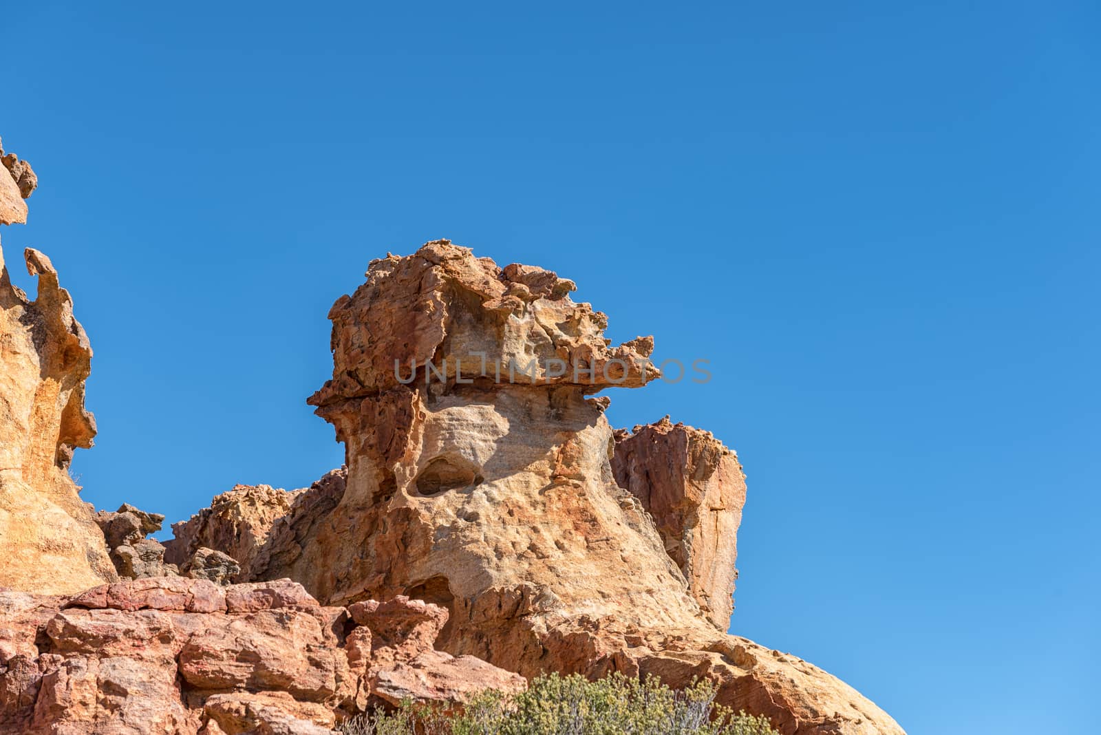 Rock formations at the Stadsaal Caves and Rock Art site in the Cederberg Mountains in the Western Cape Province of South Africa