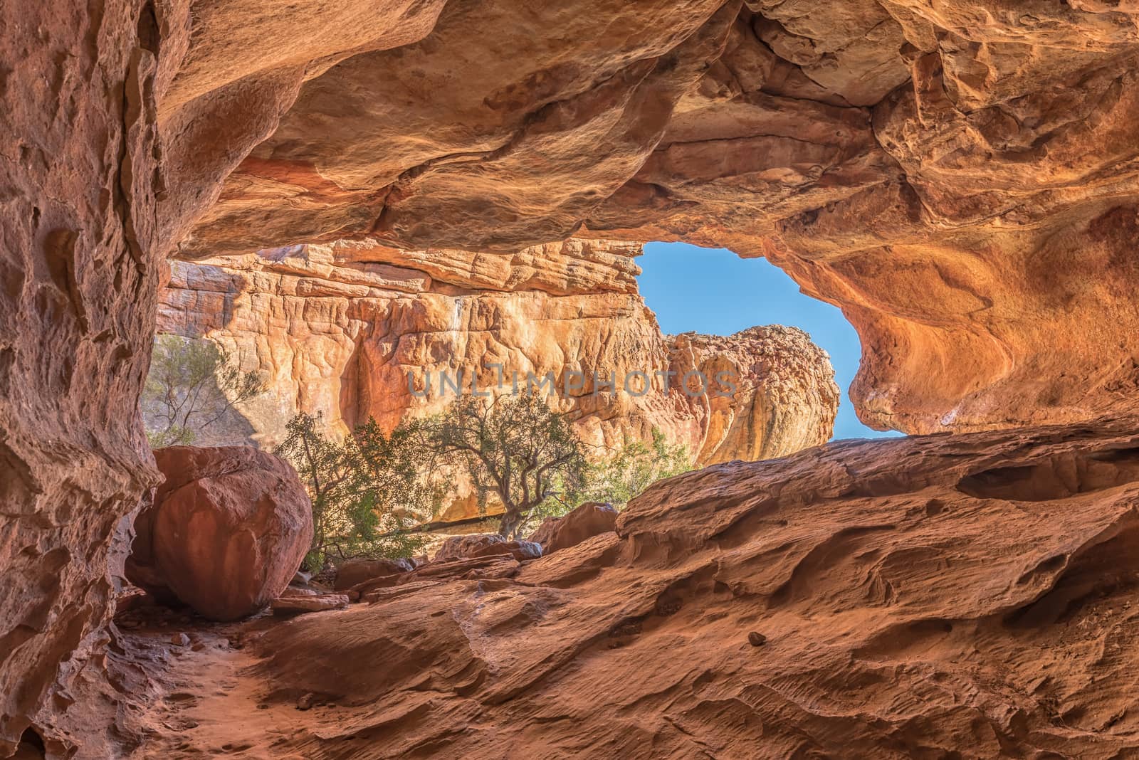 The main Stadsaal Cave in the Cederberg Mountains in the Western Cape Province of South Africa