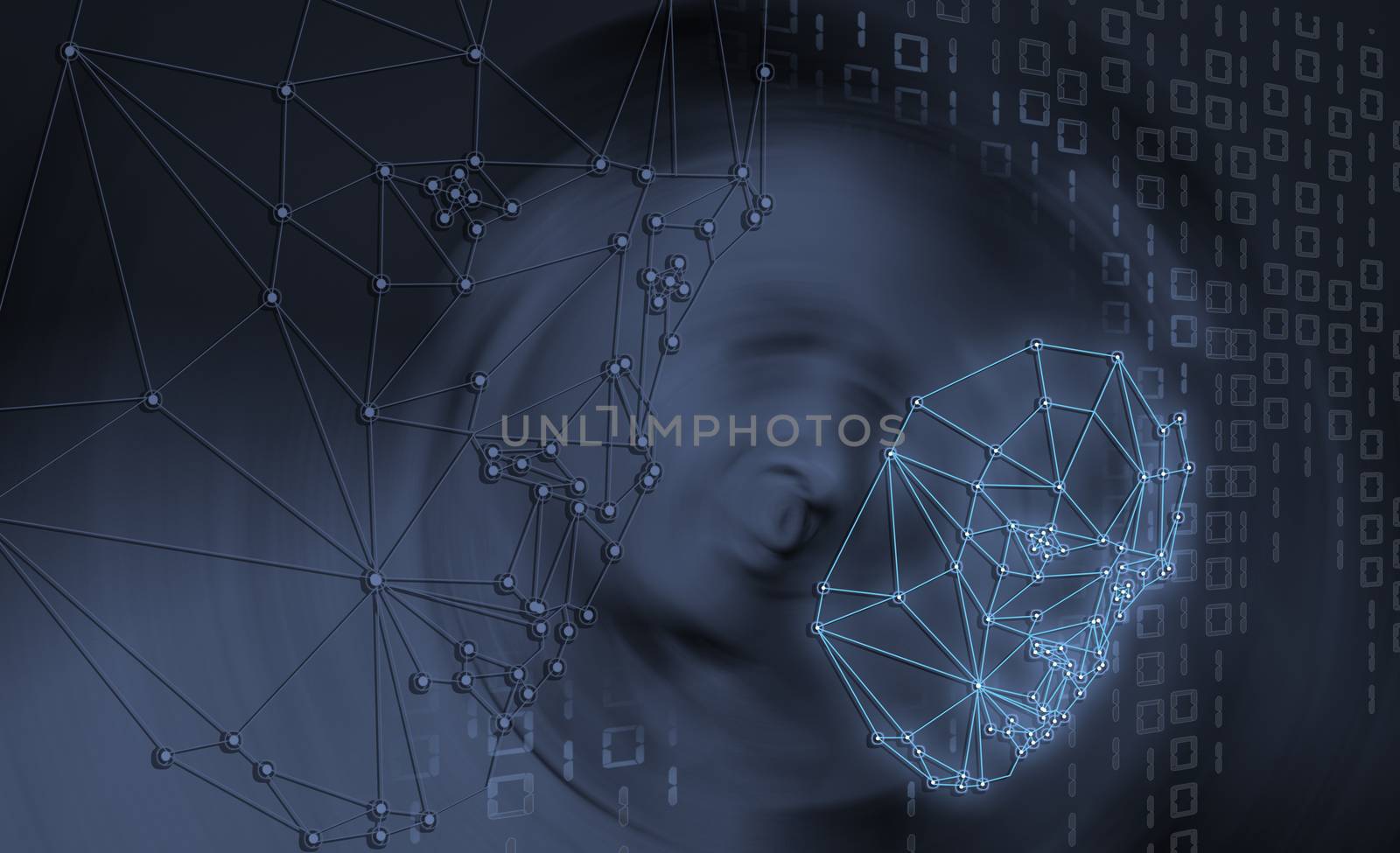 Biometric verification - face recognition digital illustration by negmardesign