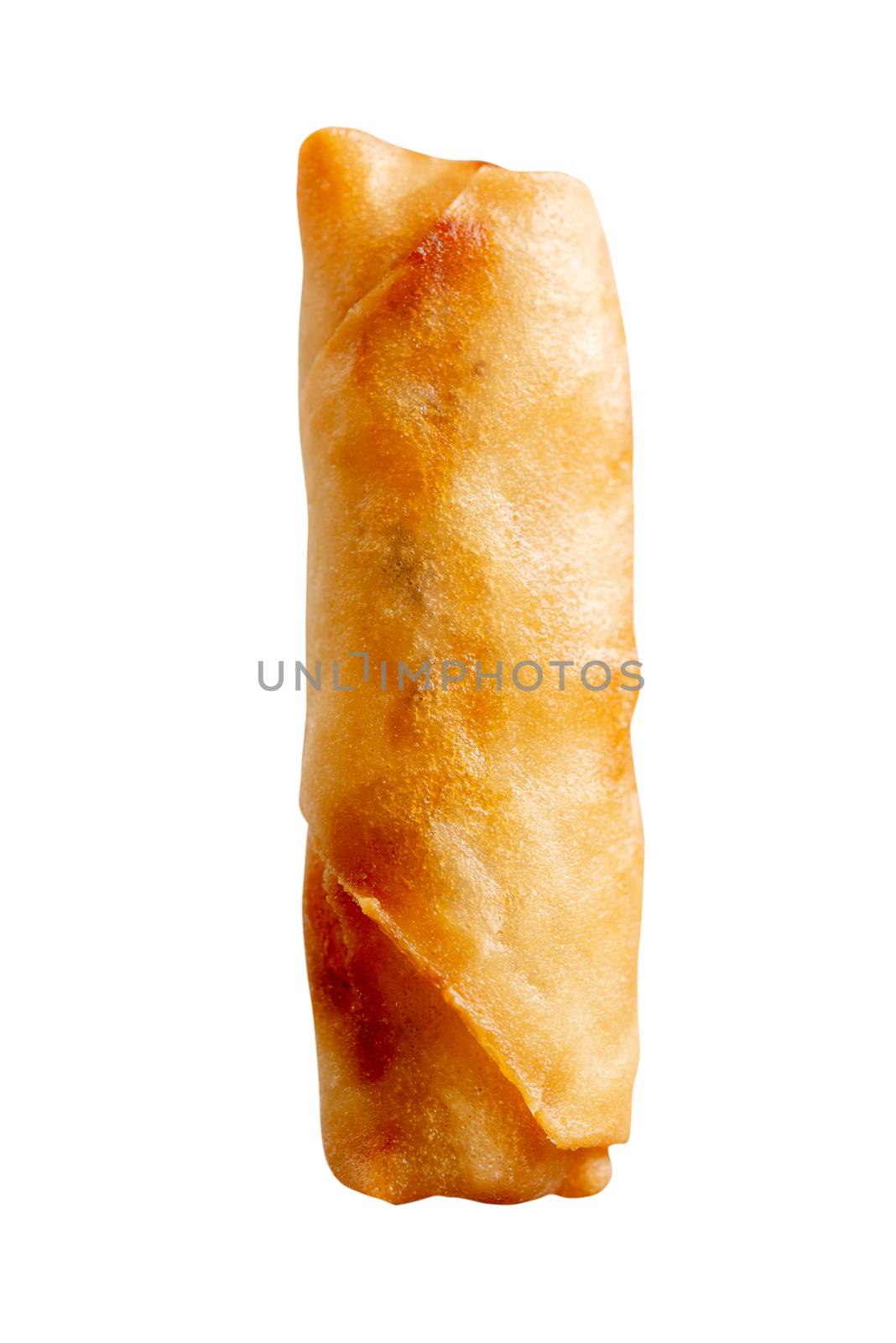 Deep fried spring roll isolated on white background.