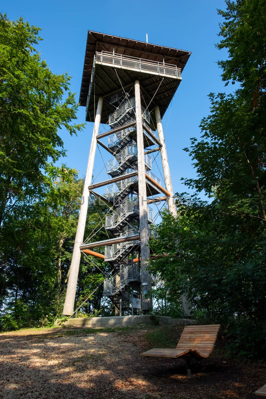 Famous tower Aalbaeumle near Aalen in Germany in summer