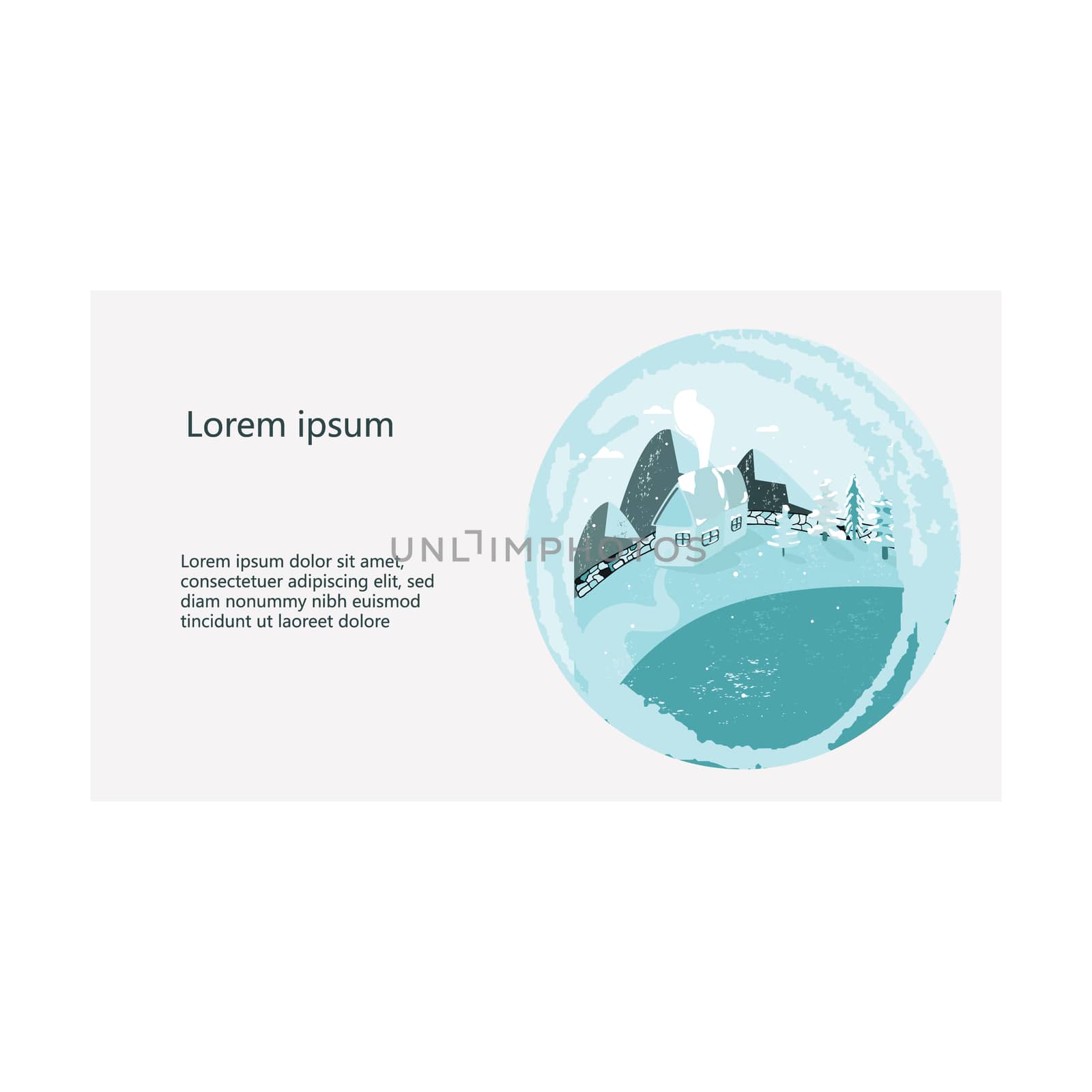House scenery with mountains vector illustration template banner.