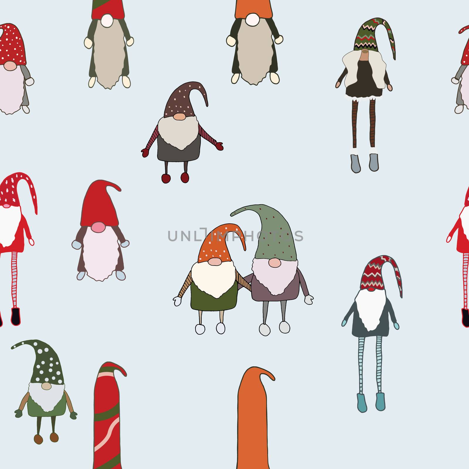 Gnomes decoration pattern for festive seasson. 