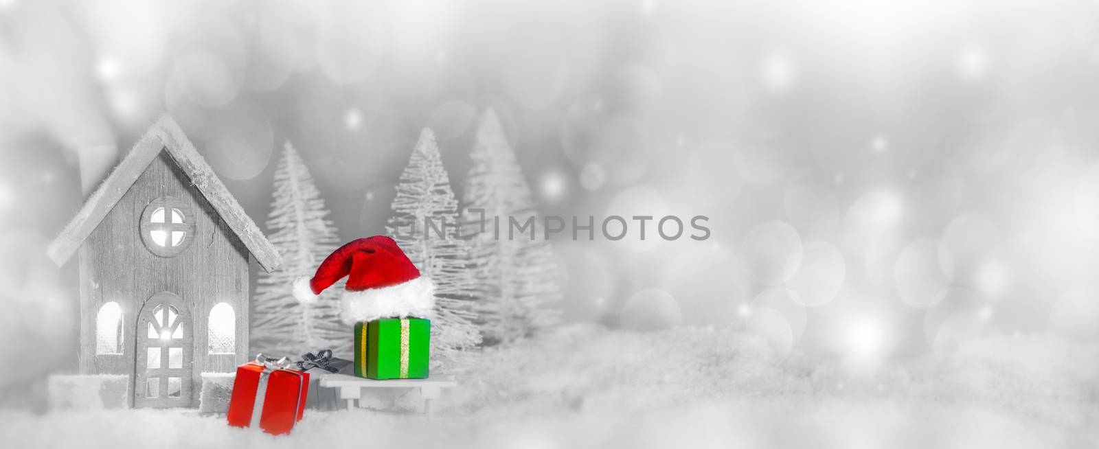 Christmas card with house in snow by Yellowj