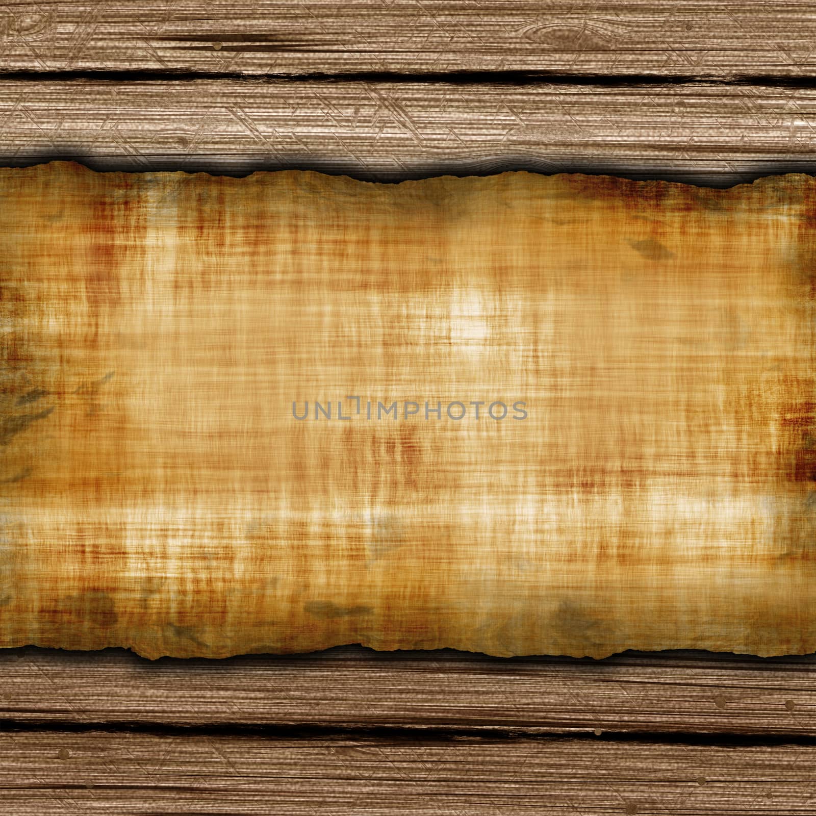 Old grunge paper on the wood background by ankarb