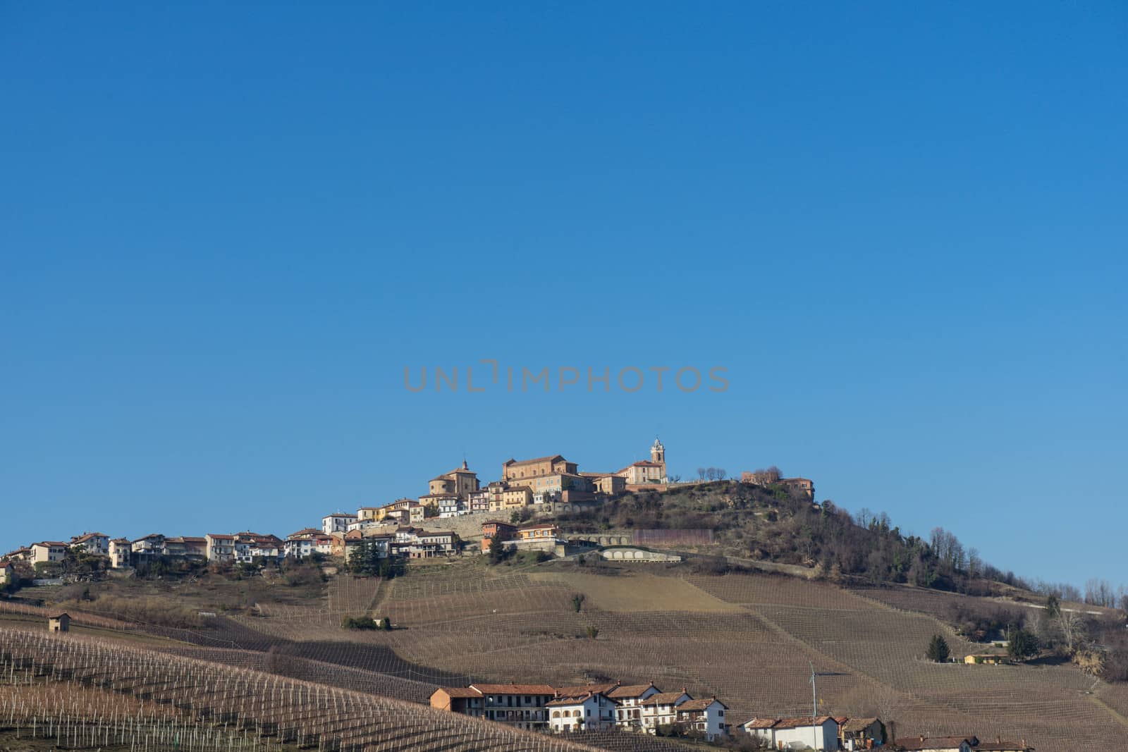 The village of La Morra on a hill of the Langhe, Piedmont - Italy