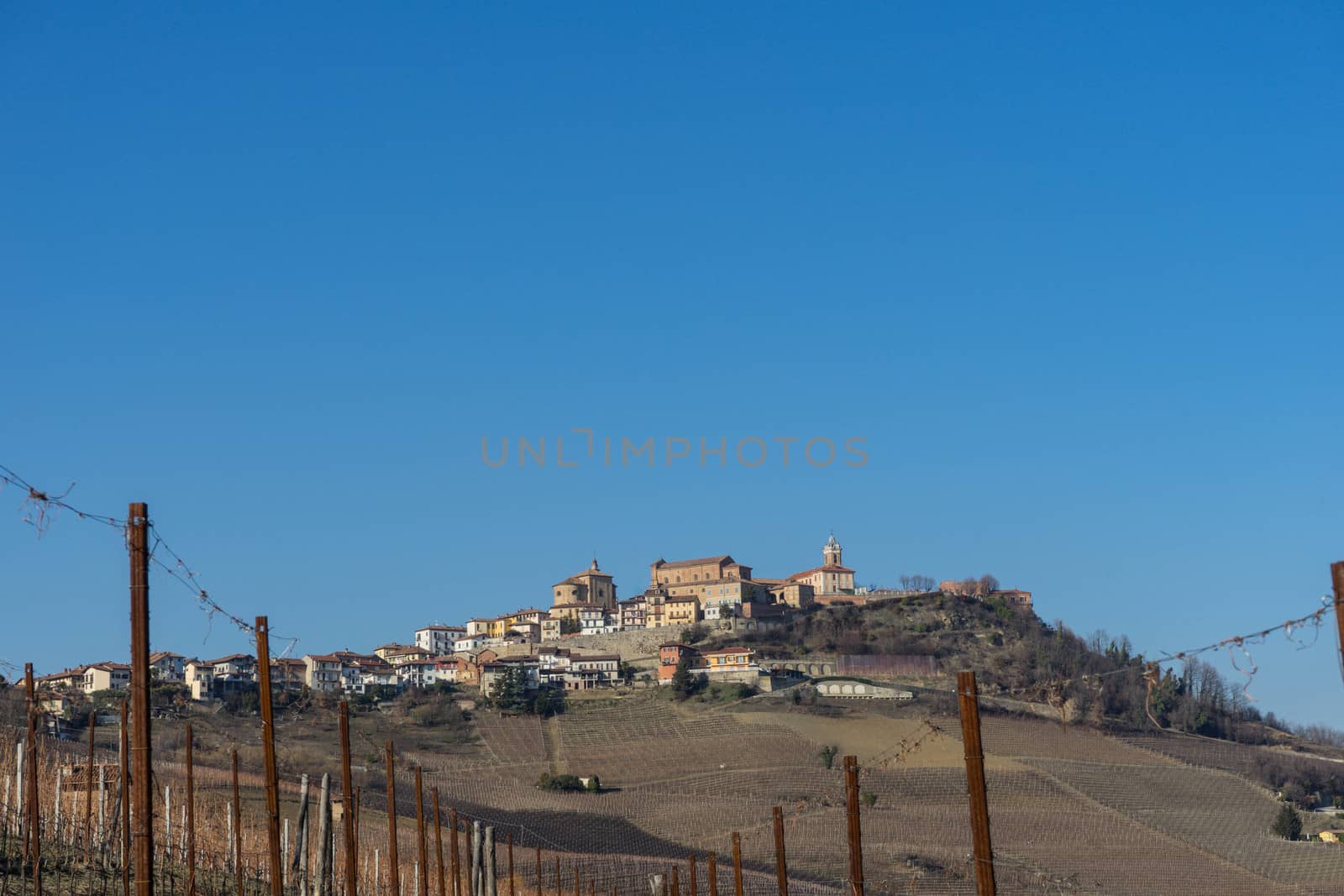 The village of La Morra on a hill of the Langhe, Piedmont - Italy