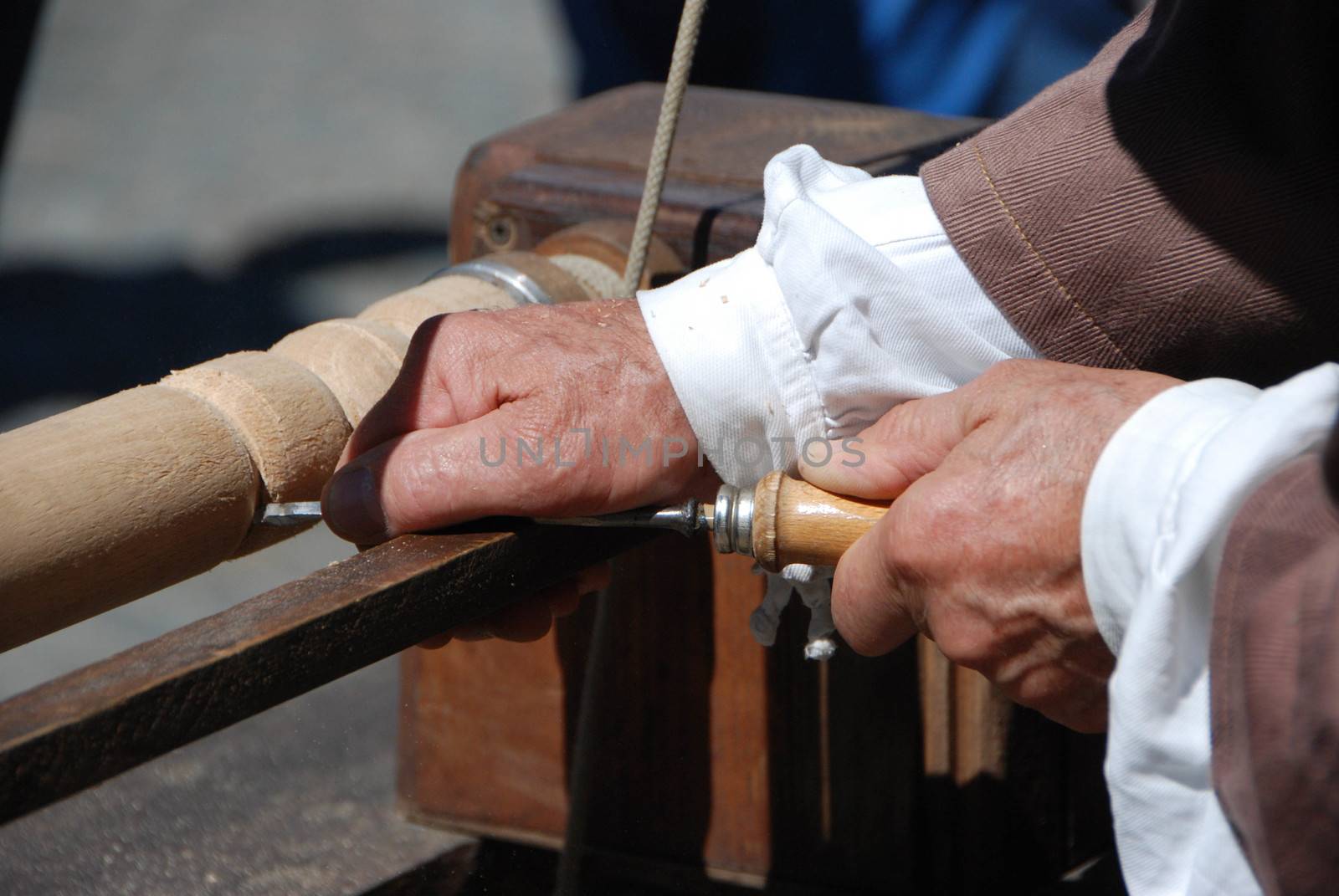 Turner works at one leg of a table