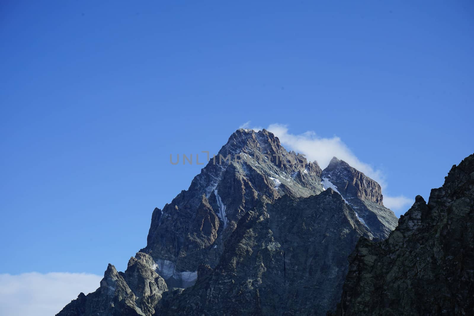 Panoramic view around the mountain Monviso, Piedmont - Italy