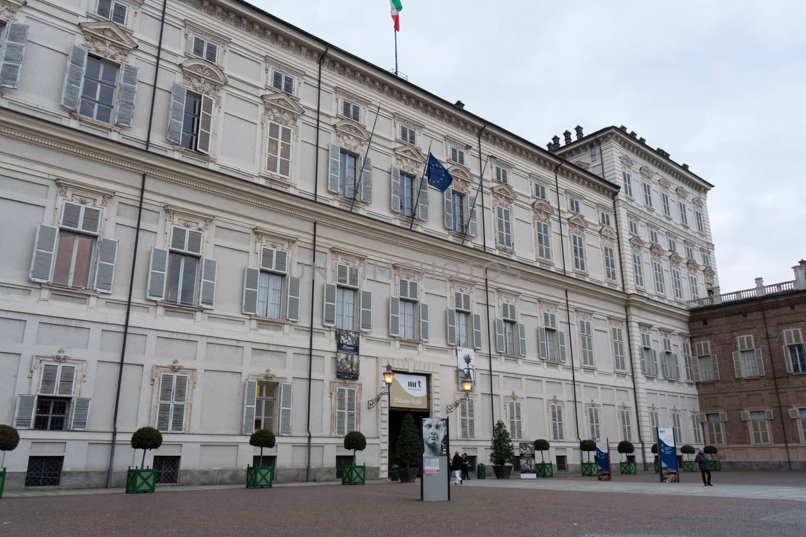 Cityscape of Turin, Italy - Castello Square with Palazzo Reale,  by cosca