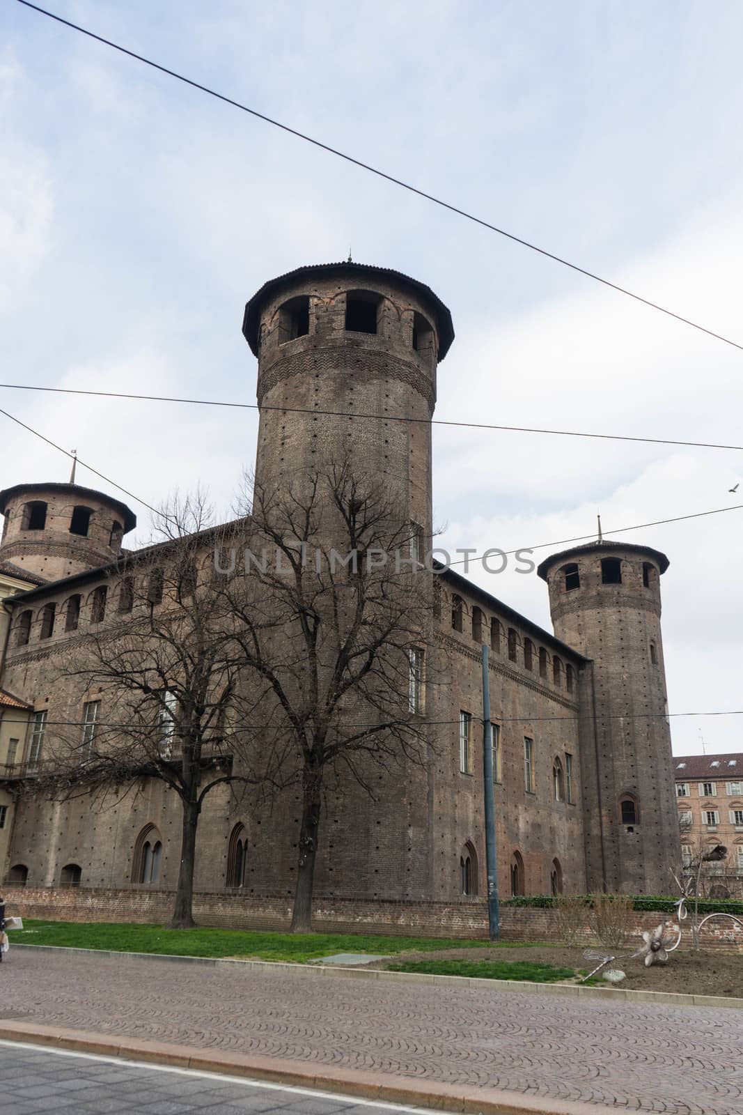 Cityscape of Turin, Italy - Castello Square with Palazzo Madama, by cosca