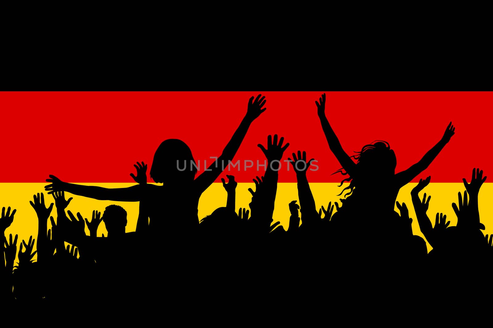 People silhouettes celebrating Germany national day by hibrida13