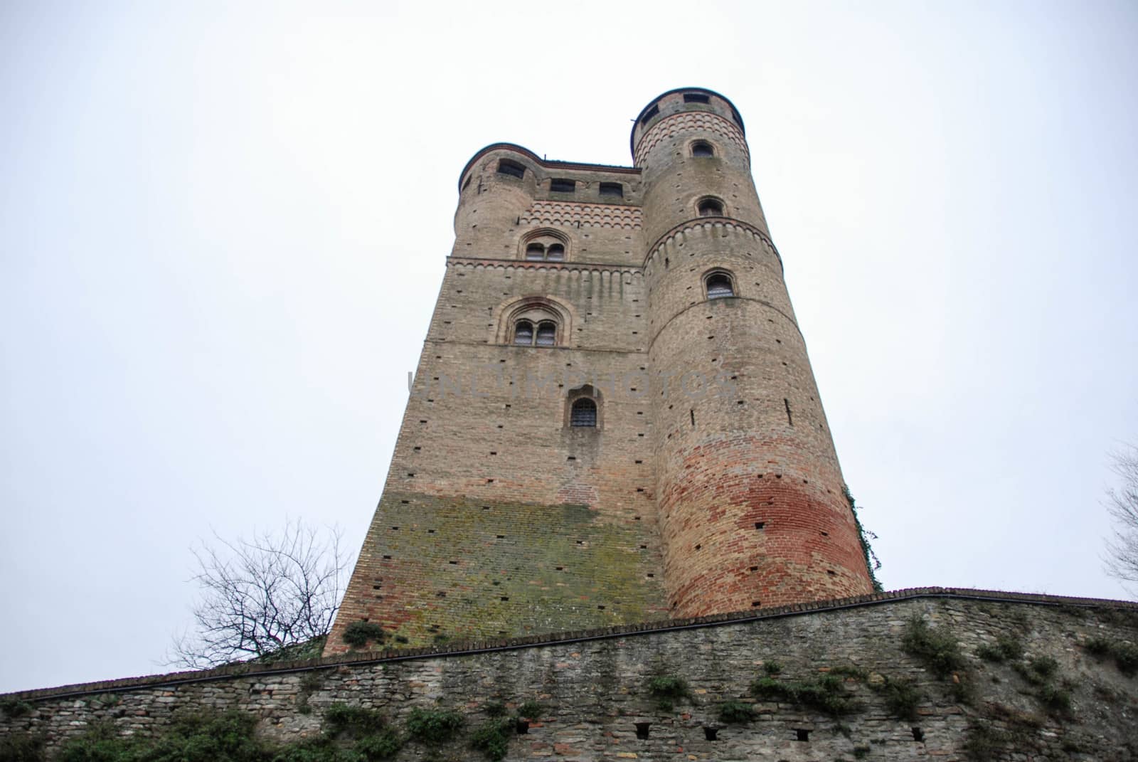 View of the castle of Serralunga of Alba, Piedmont - Italy