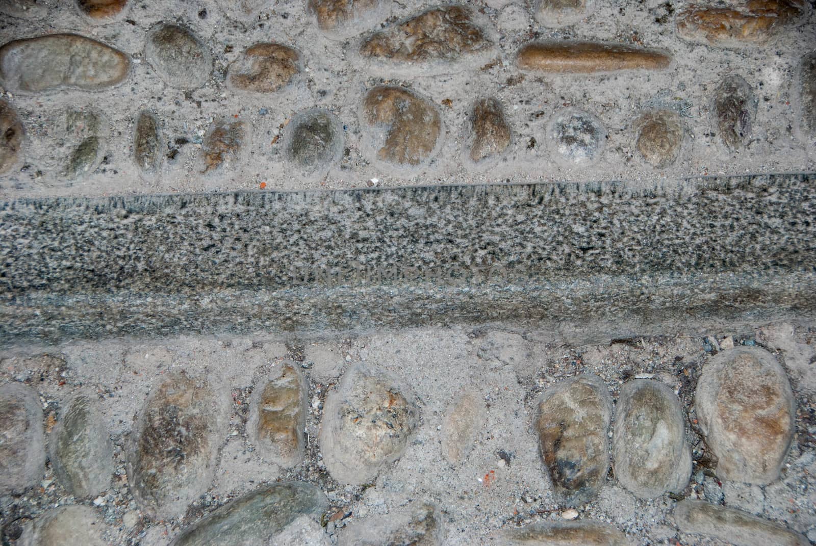 Paved city with stones in Fossano, Piedmont - Italy