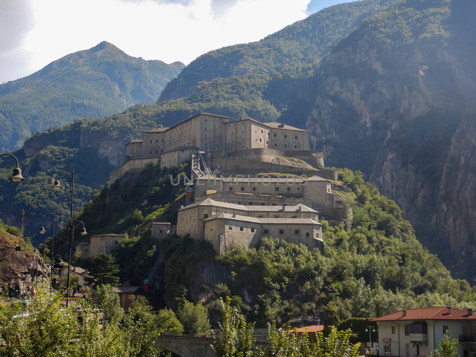 View of Fort Bard, Aosta Valley - Italy
