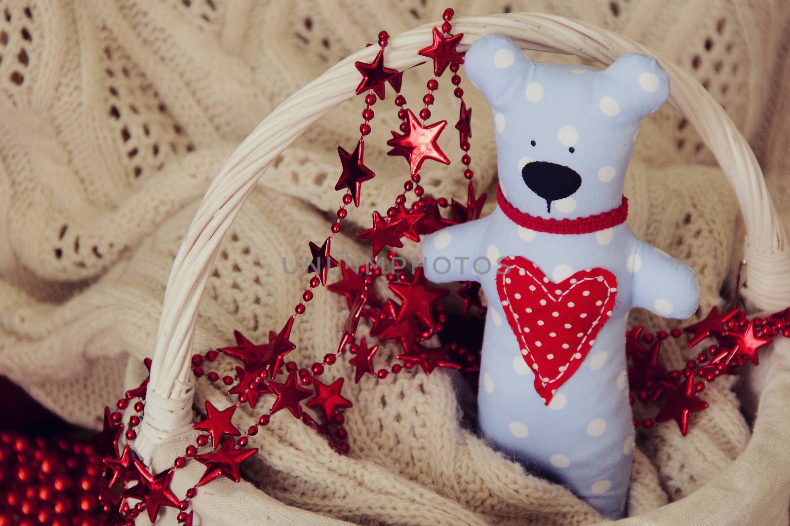 Handmade Teddy bear for Valentine day. photo by Irinavk