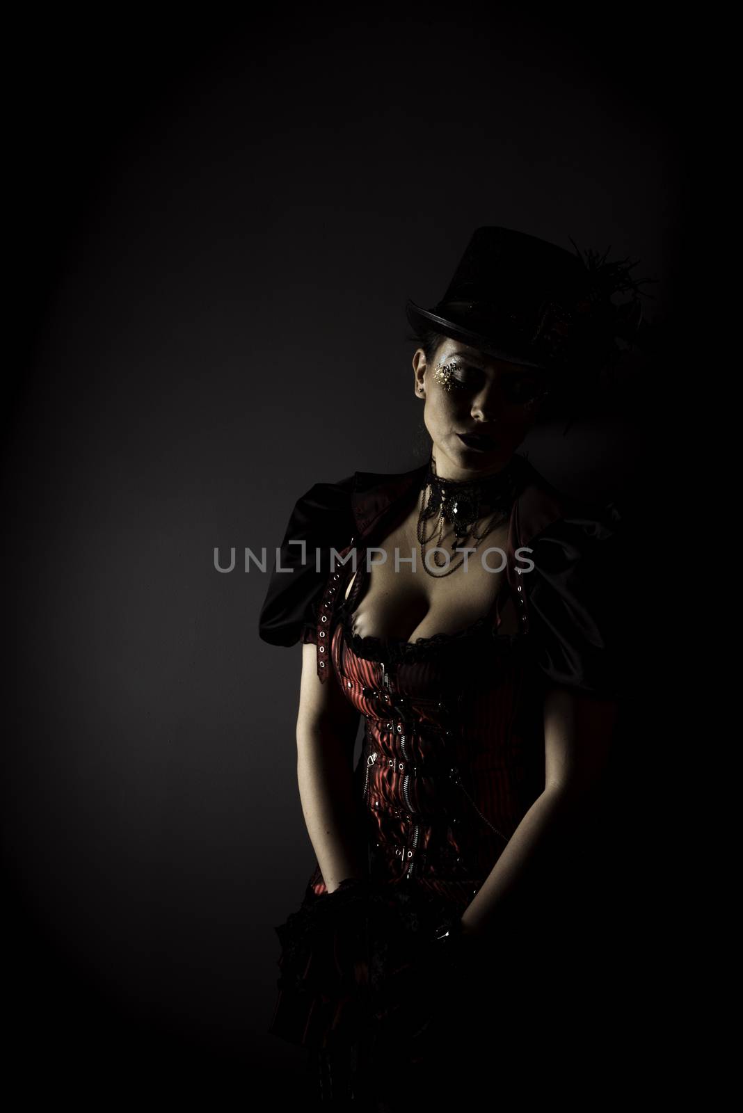 Steampunk Young Woman Emotional Portrait by Multipedia
