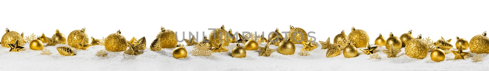 christmas decoration panorama on white by Yellowj