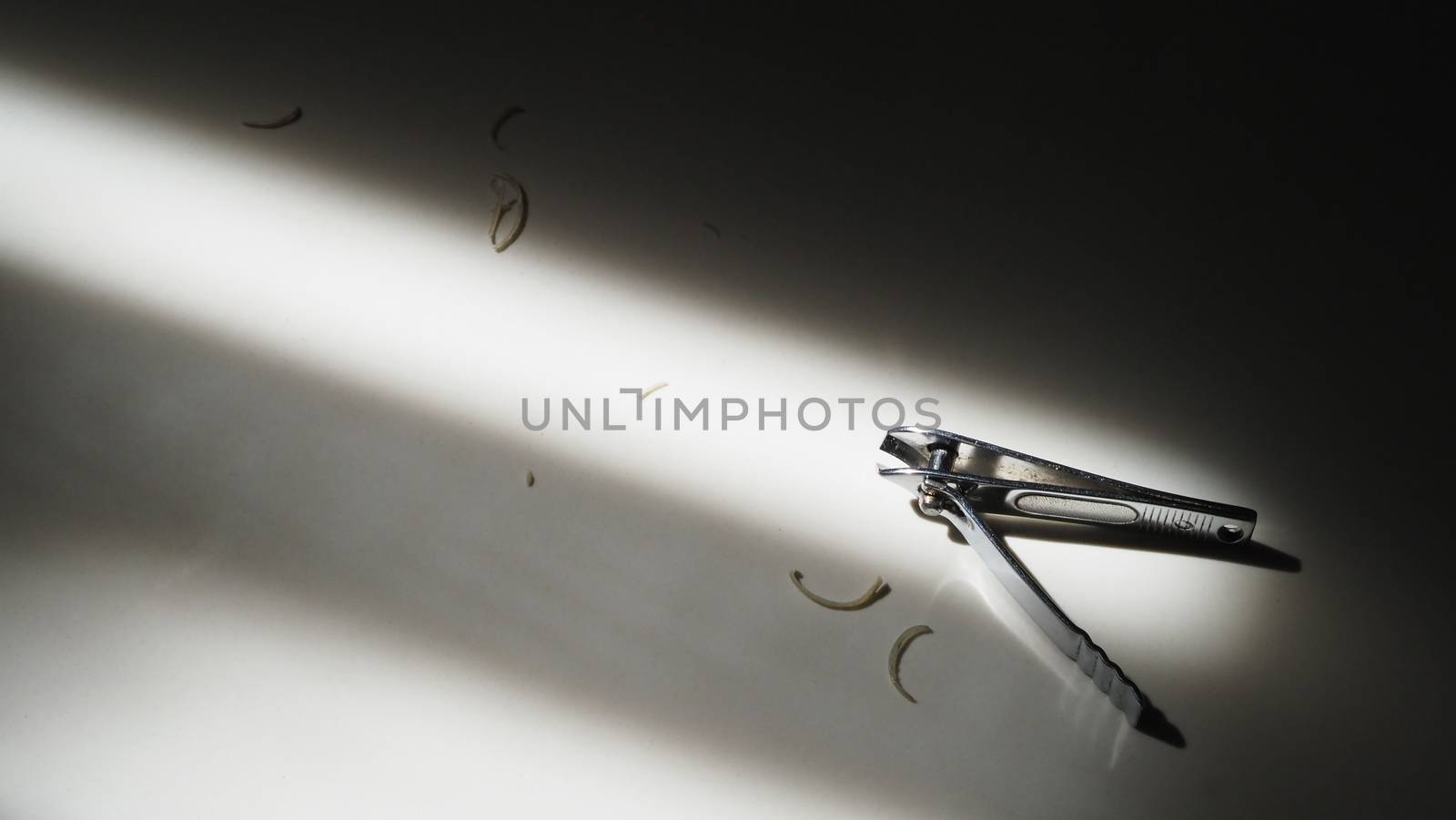 Close-up images of nail clipper from top view angle  by gnepphoto