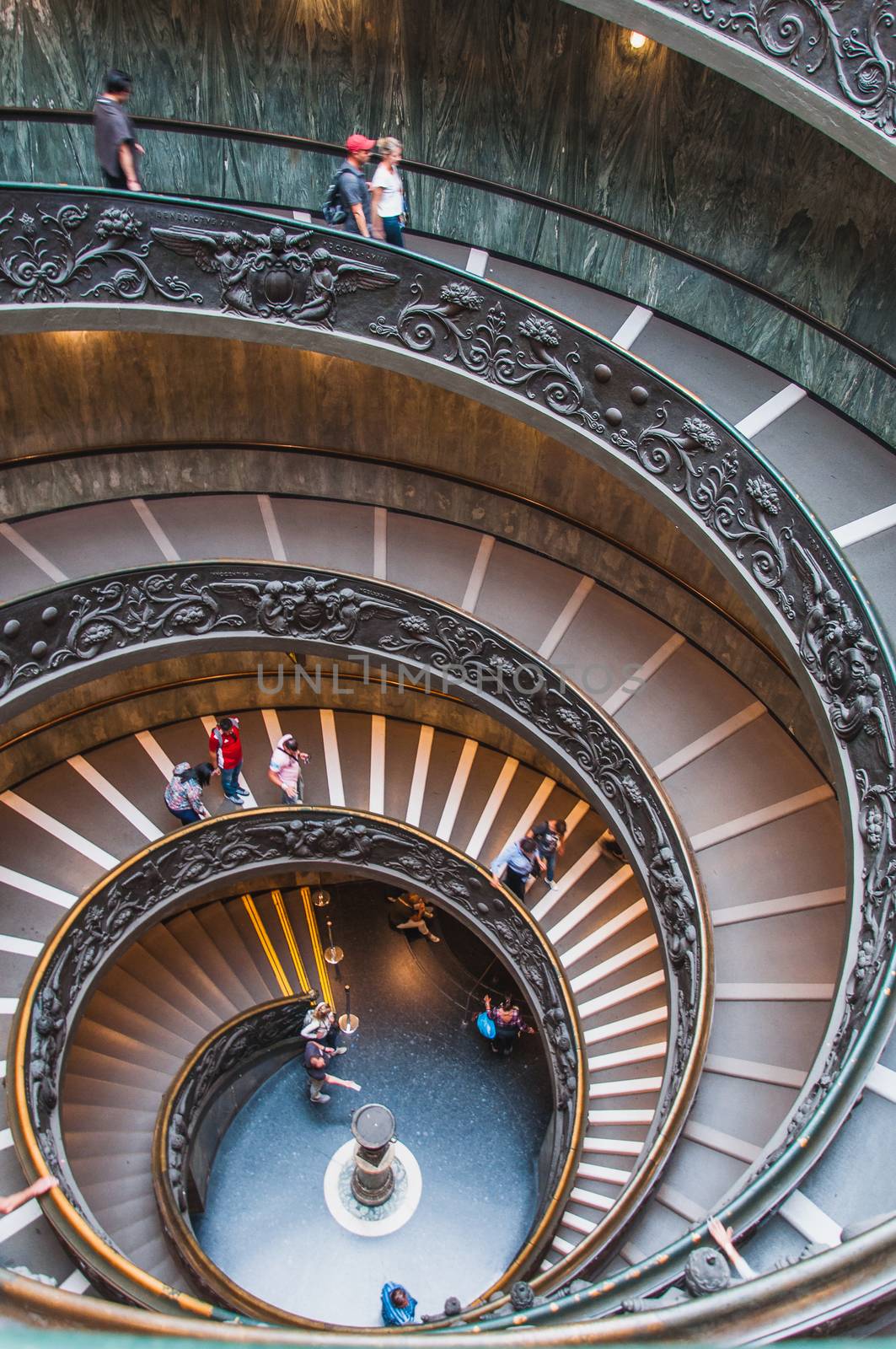 Bramante double helix staircase at the Vatican Museum in Rome, Italy