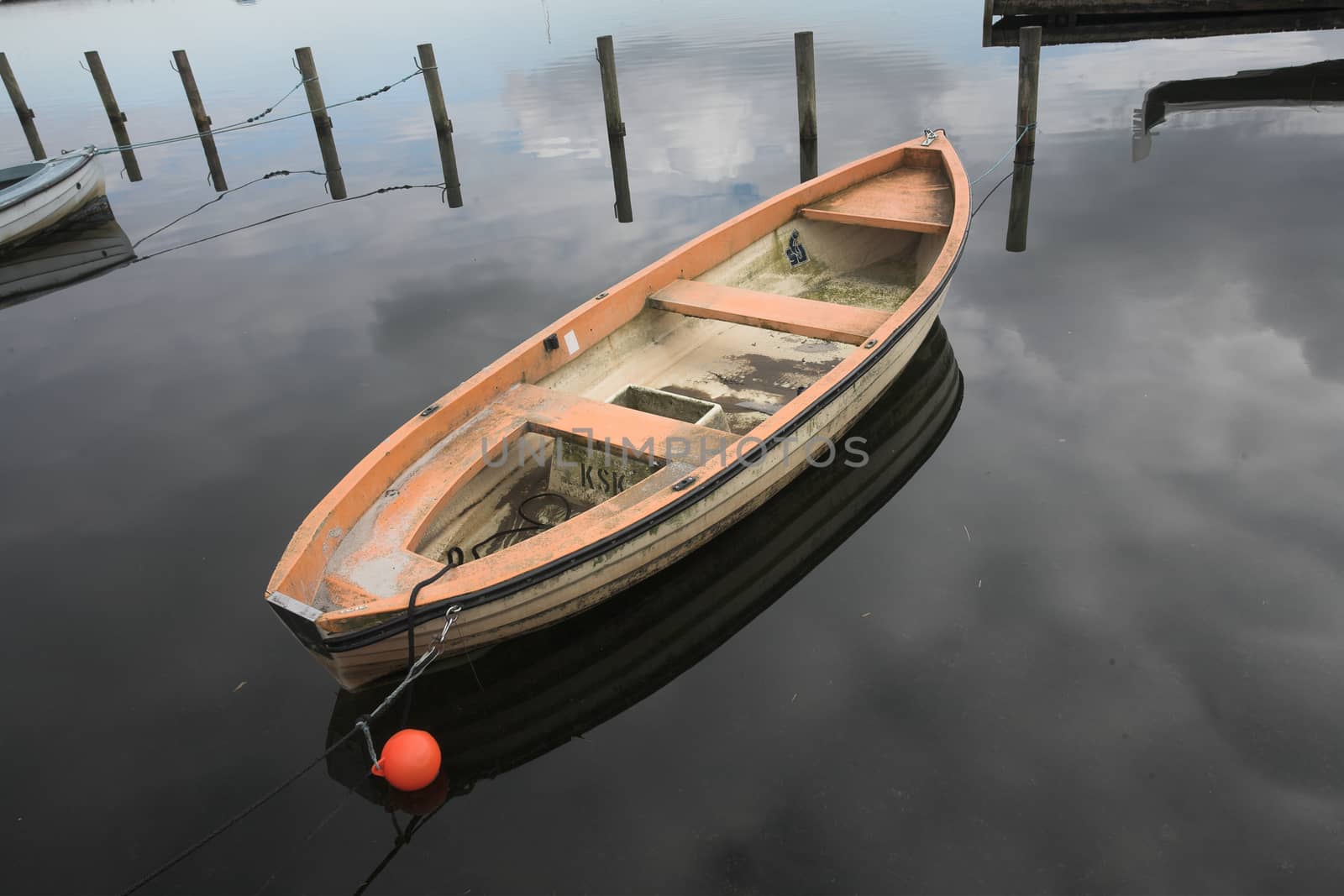 Many boats on the coast in Denmark Scandinavia