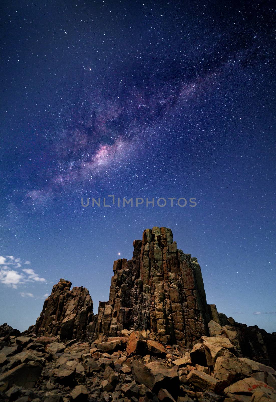 Milky Way stars night sky over Bombo Australia