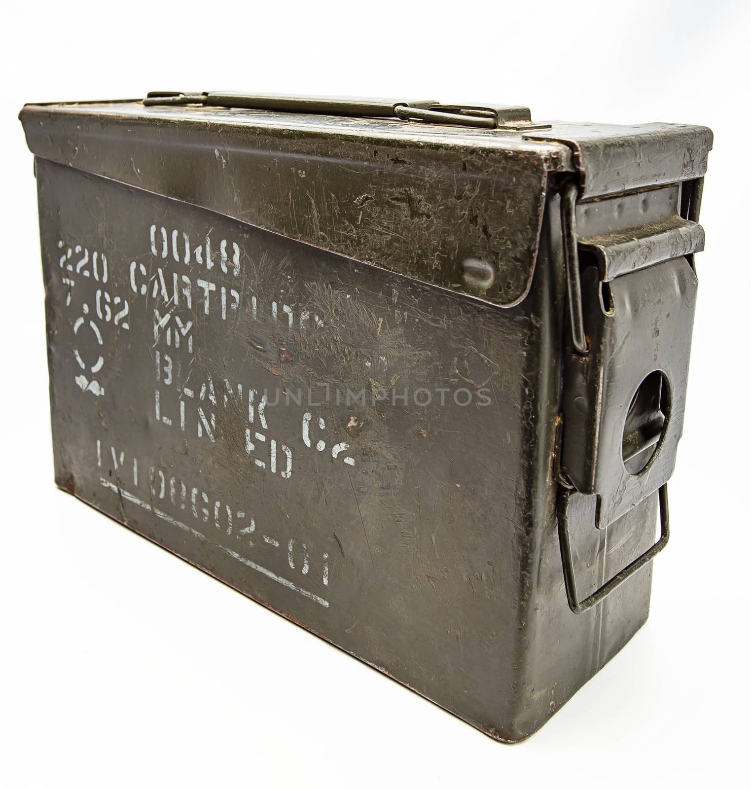 old close munition box isolated on a white background