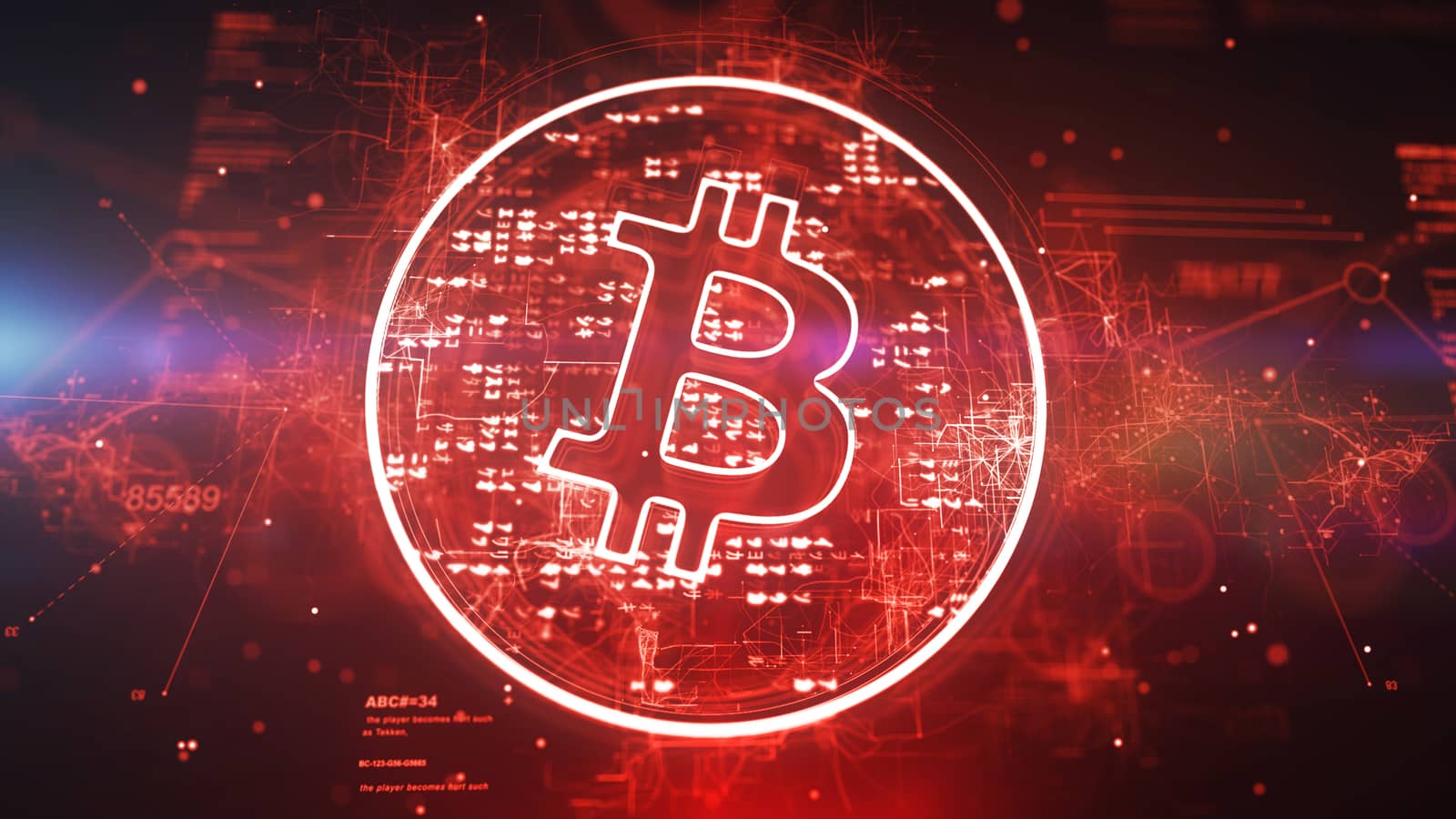 Amazing Bitcoin in Red Background by klss