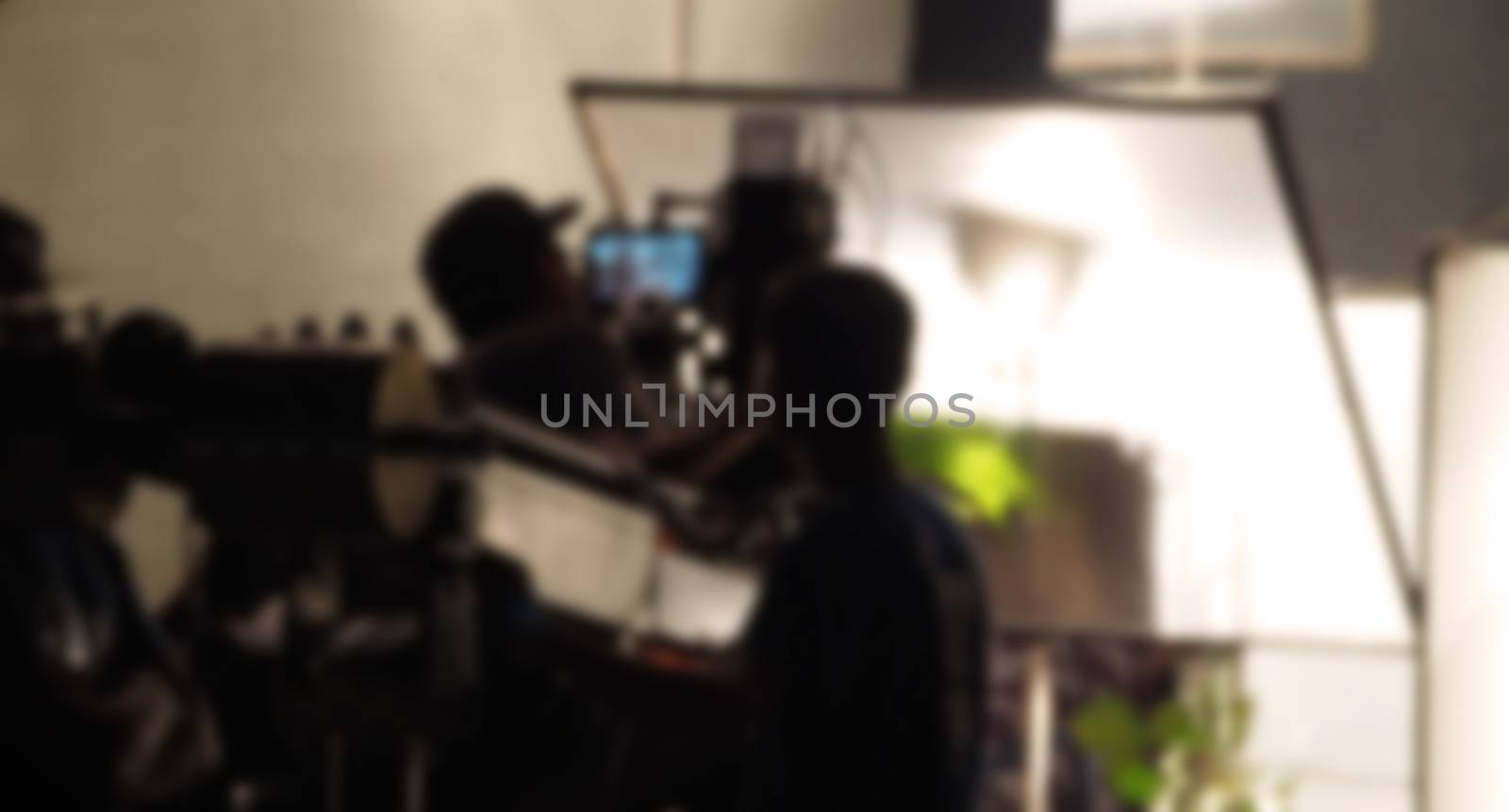 Blurred images of behind the scenes of filming or movie shooting by gnepphoto
