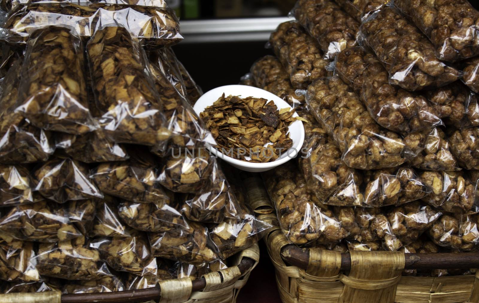 Sheets of dried coconut, artisan food, nuts