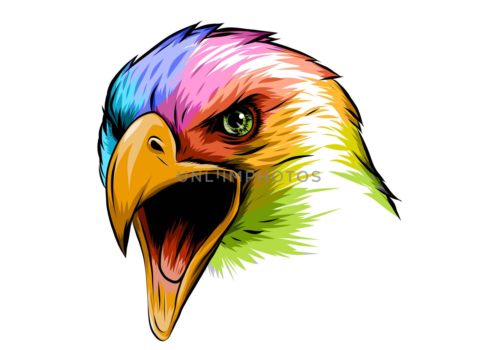 illustration a Eagle Head mascot in the white background