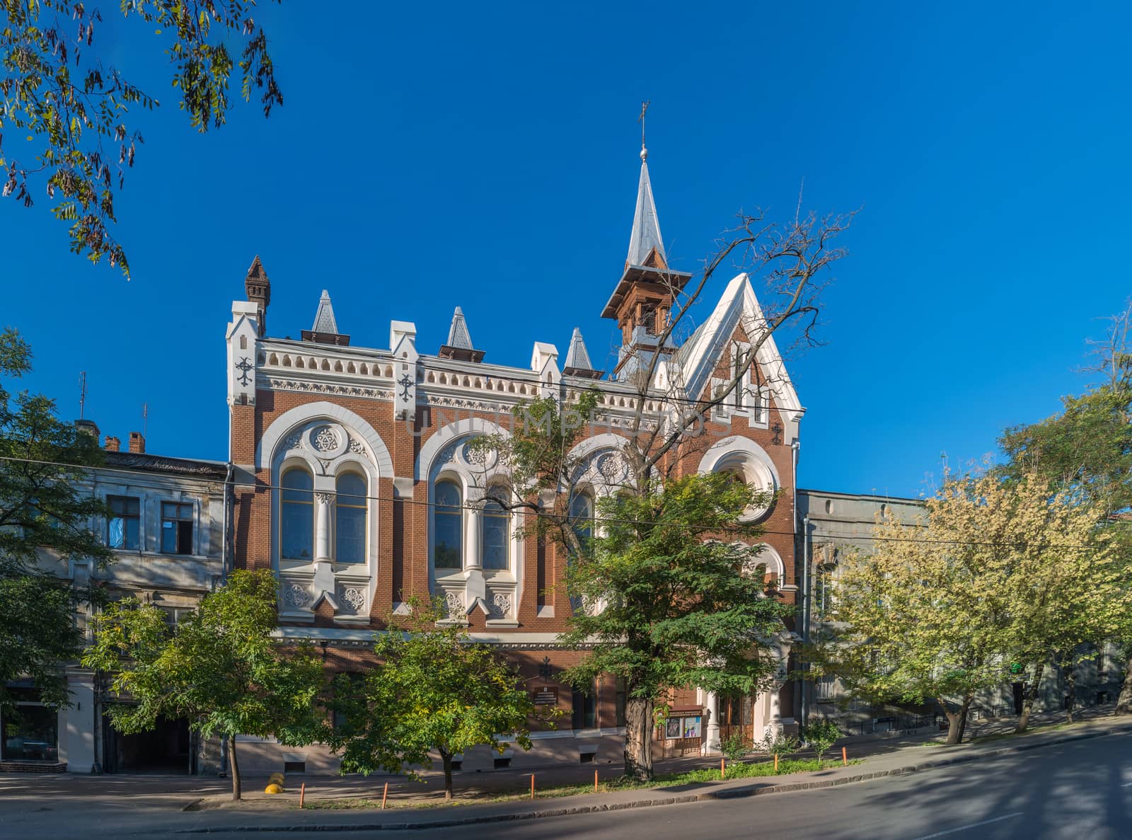 Odessa, Ukraine - 04.10.2018. Evangelical Presbyterian Church in the historical center of Odessa, Ukraine