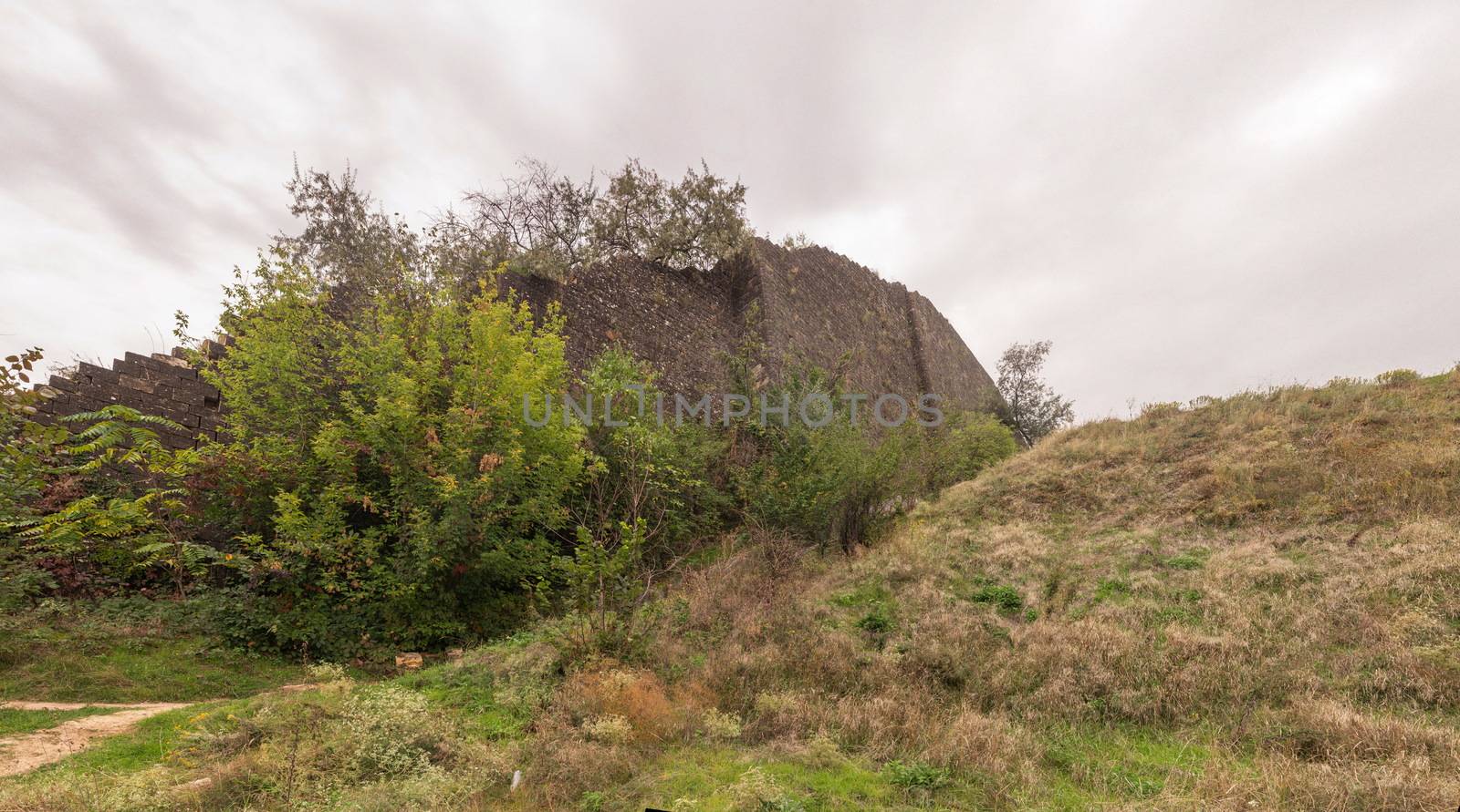 The old wall and the descent to the salt estuary Kuyalnik in Odessa, Ukraine