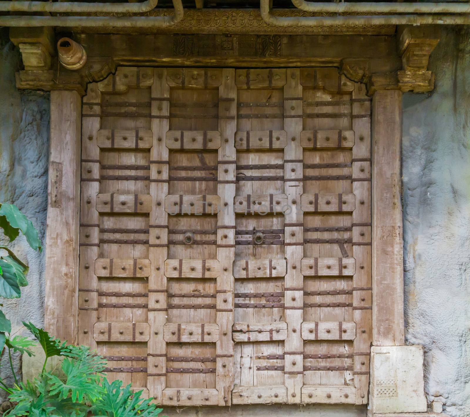 old classical japanese carved wooden palace door, Asian architecture background by charlottebleijenberg