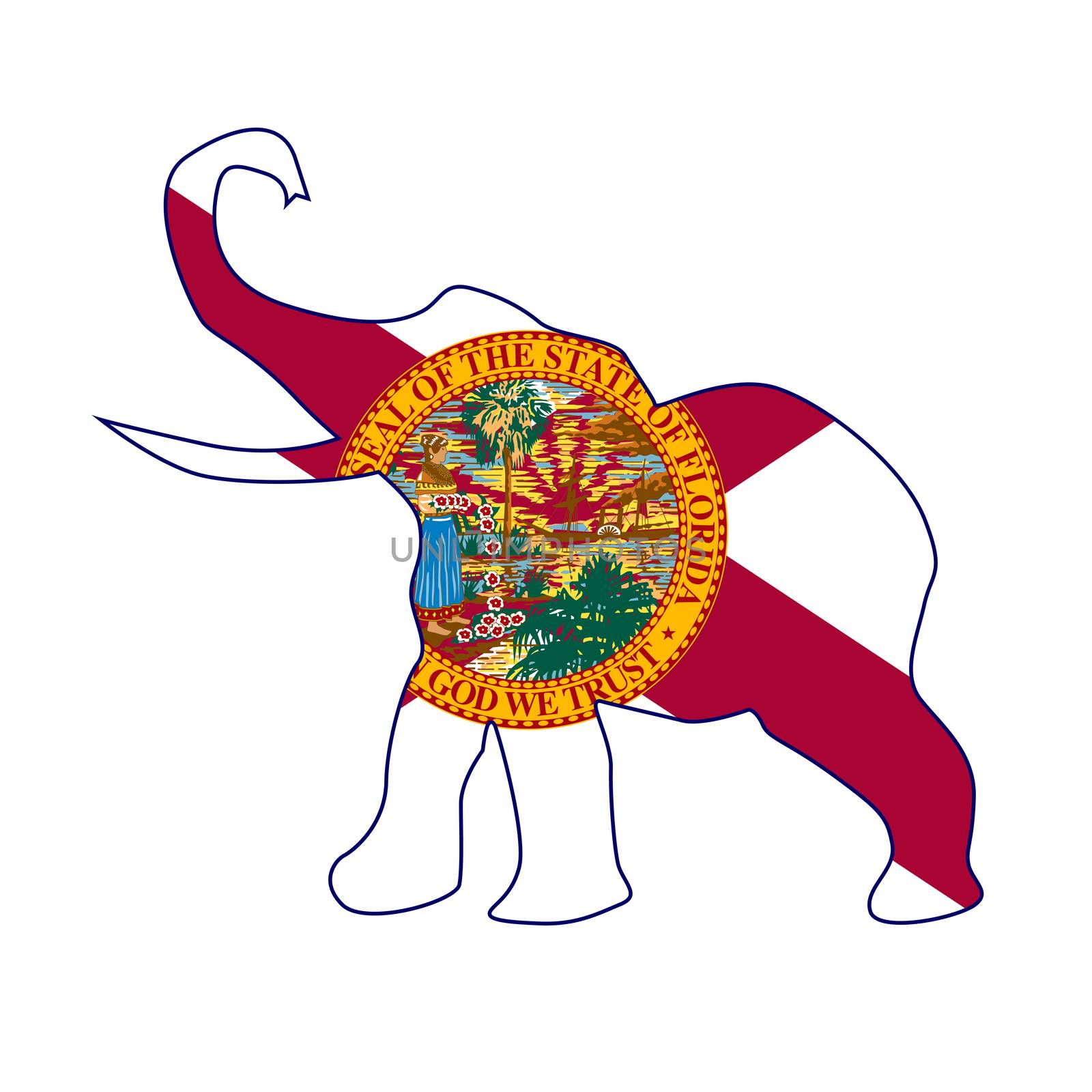 Florida Republican Elephant Flag by Bigalbaloo