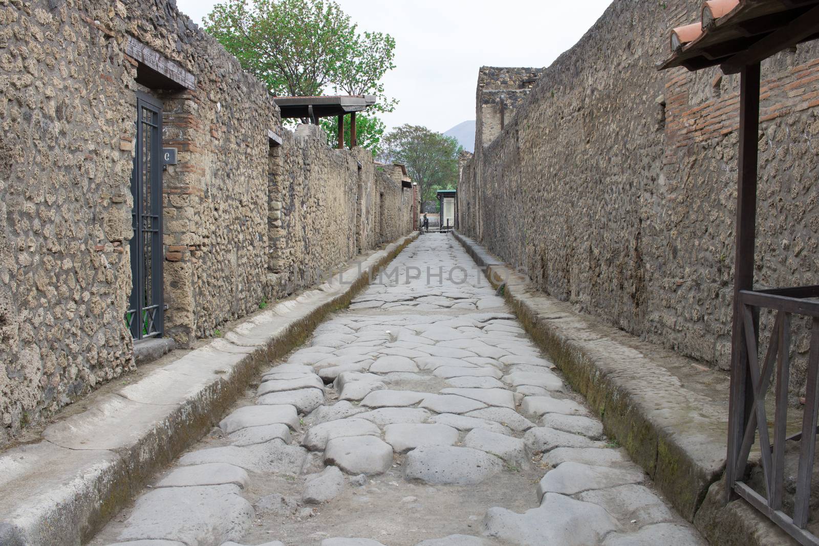 Old city village town stone rocks street of Italian Roman Pompei by VeraVerano