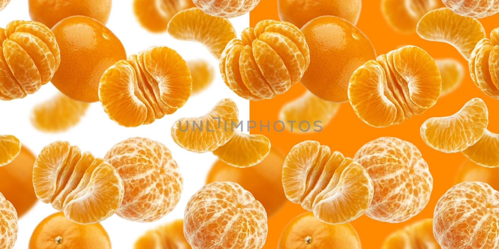 Mandarine seamless pattern, tangerine, clementine isolated on white background by xamtiw