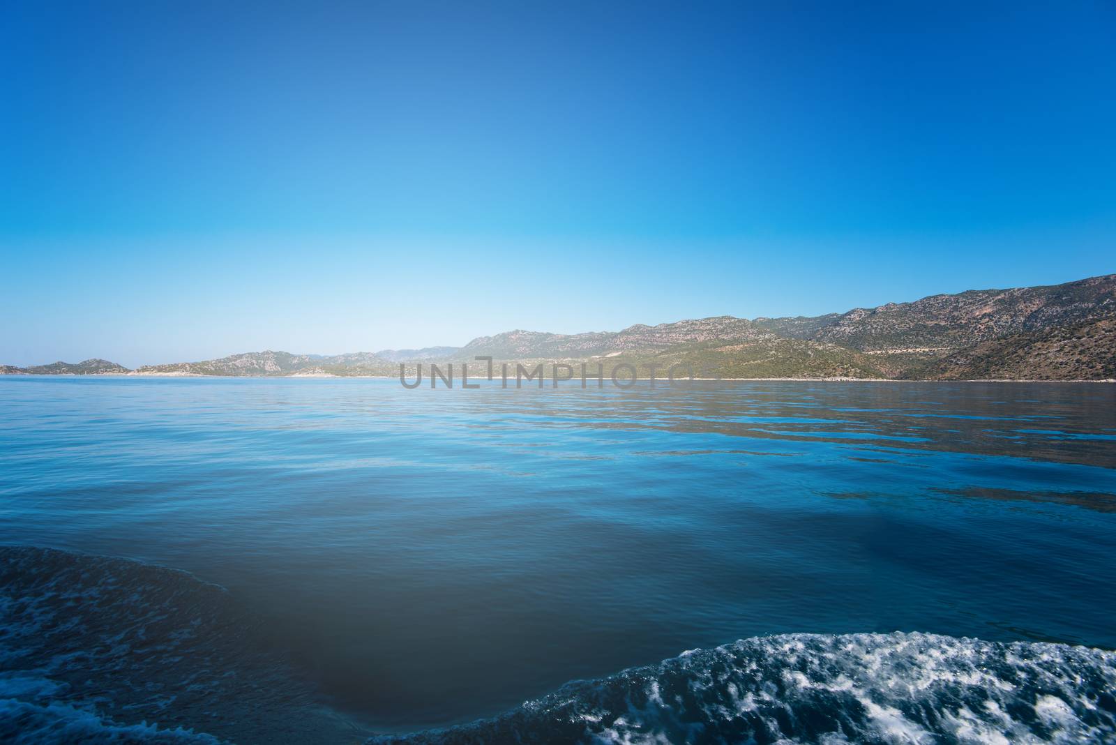 Sea, near ruins of the ancient city on the Kekova island, Turkey