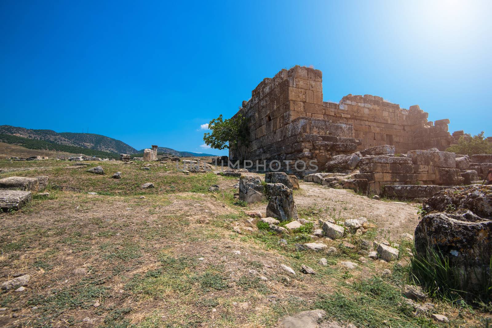 photo of ancient city Hierapolis, near modern turkey city Denizli, Turkey