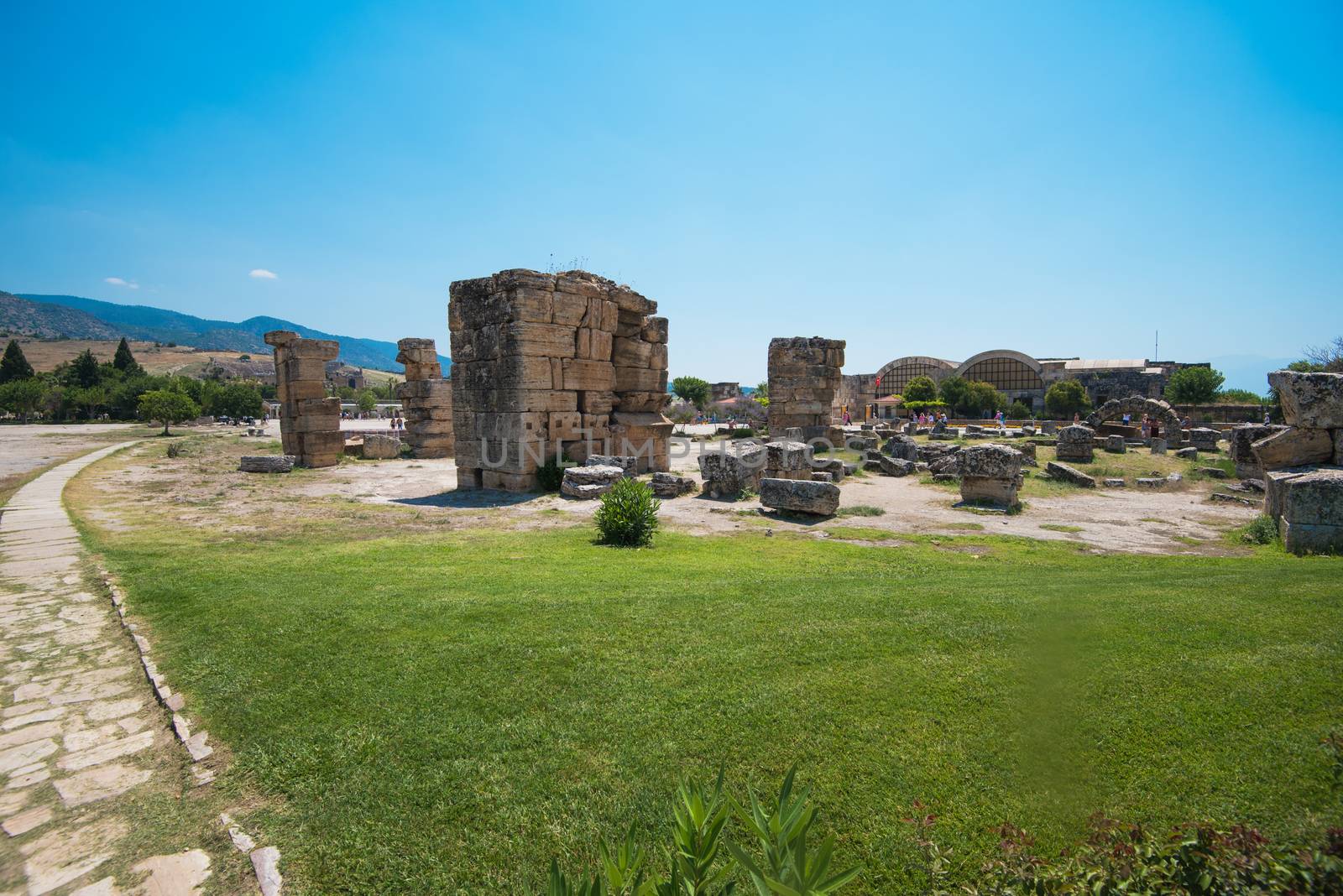 photo of ancient city Hierapolis, near modern turkey city Denizli, Turkey