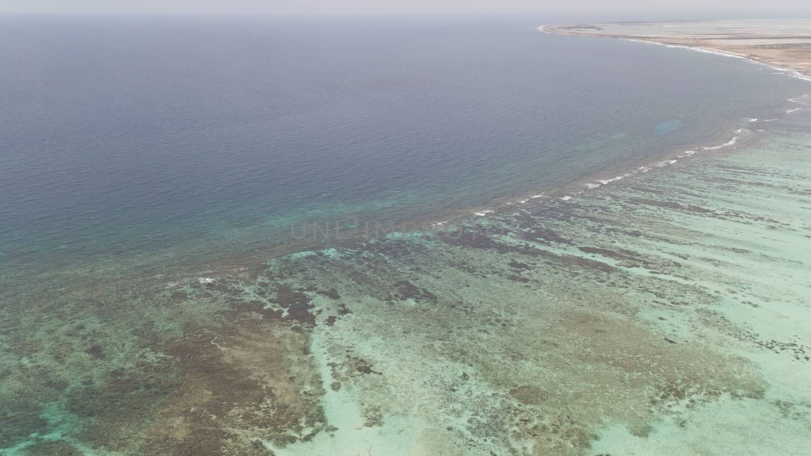 sea beach coast Bonaire island Caribbean sea aerial drone top view