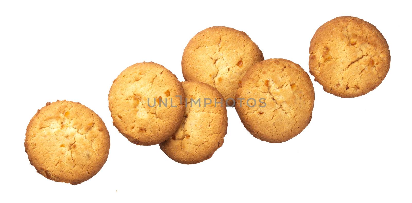 Oatmeal cookies isolated on white background by xamtiw