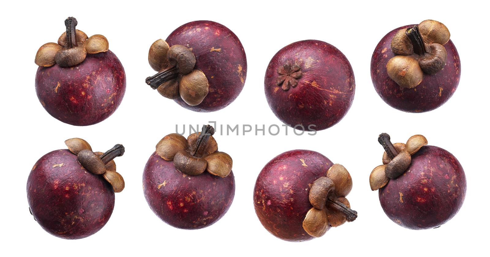 Mangosteen isolated on white background, collection by xamtiw