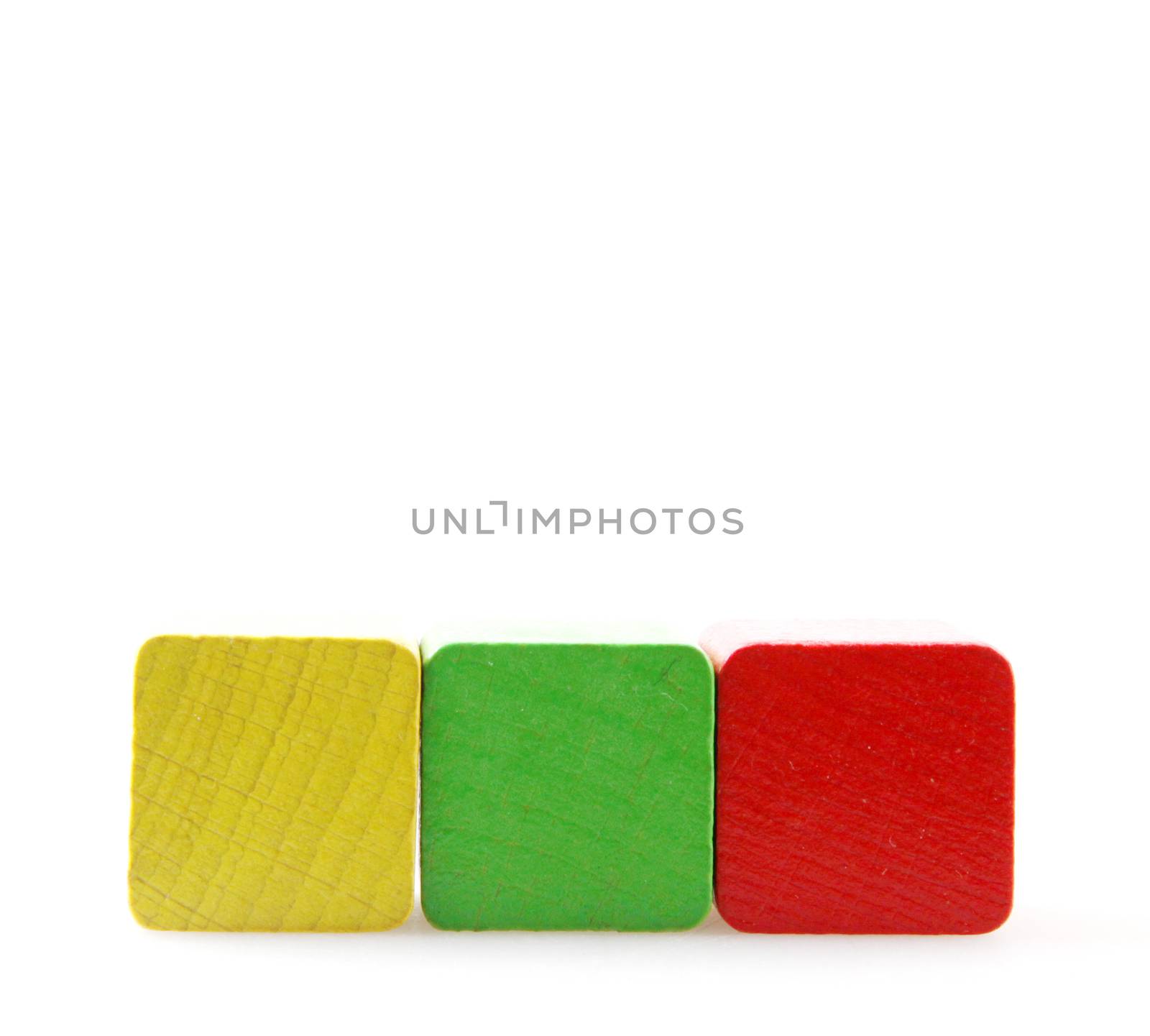 Colorful Wooden Blocks Isolated On White Background by nenovbrothers