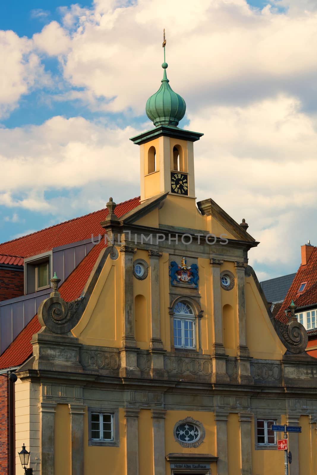 Facade of an old house in the historic old town in the center of Lüneburg