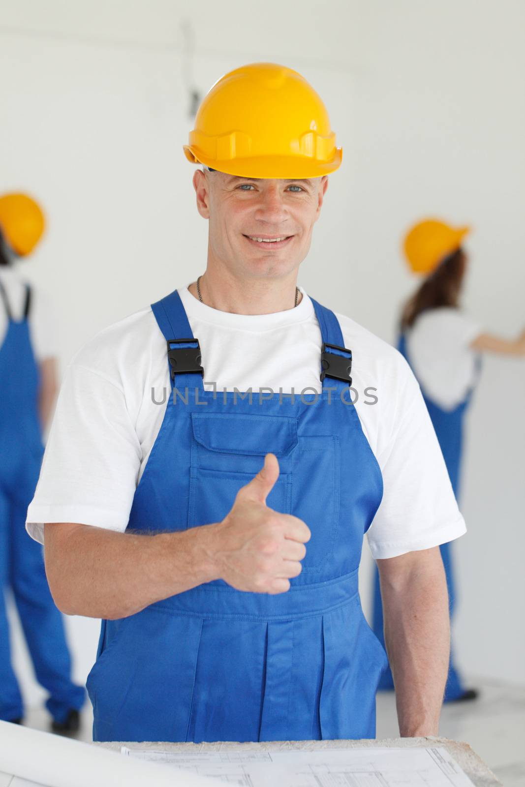 Workman gives thumbs up by ALotOfPeople