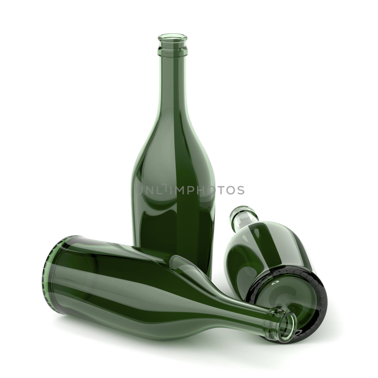 Empty bottles for alcoholic beverages by magraphics