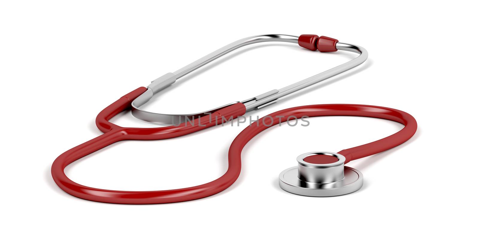 Red medical stethoscope by magraphics