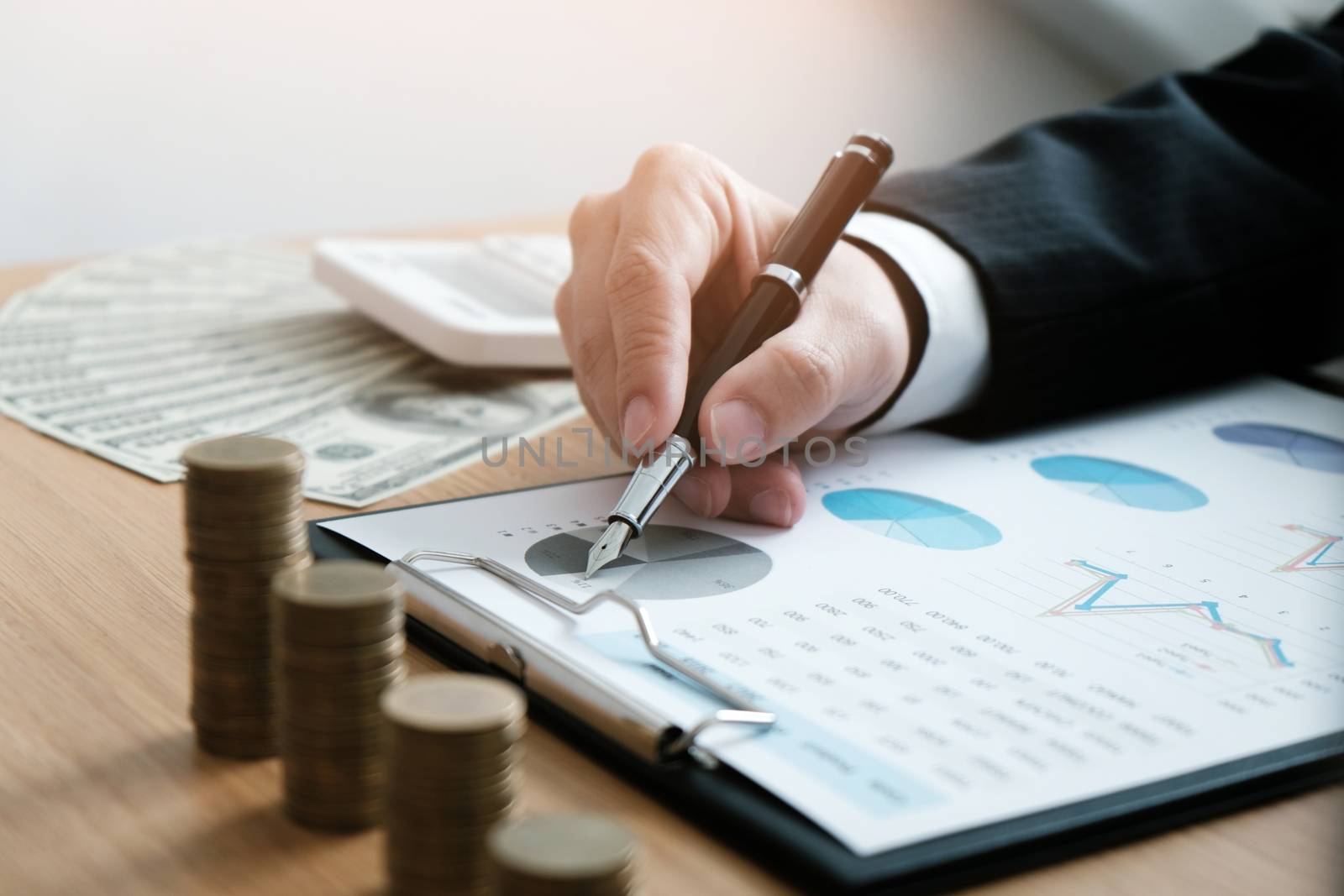 Auditor or internal revenue service staff, Business women checking annual financial statements of company. Audit Concept.