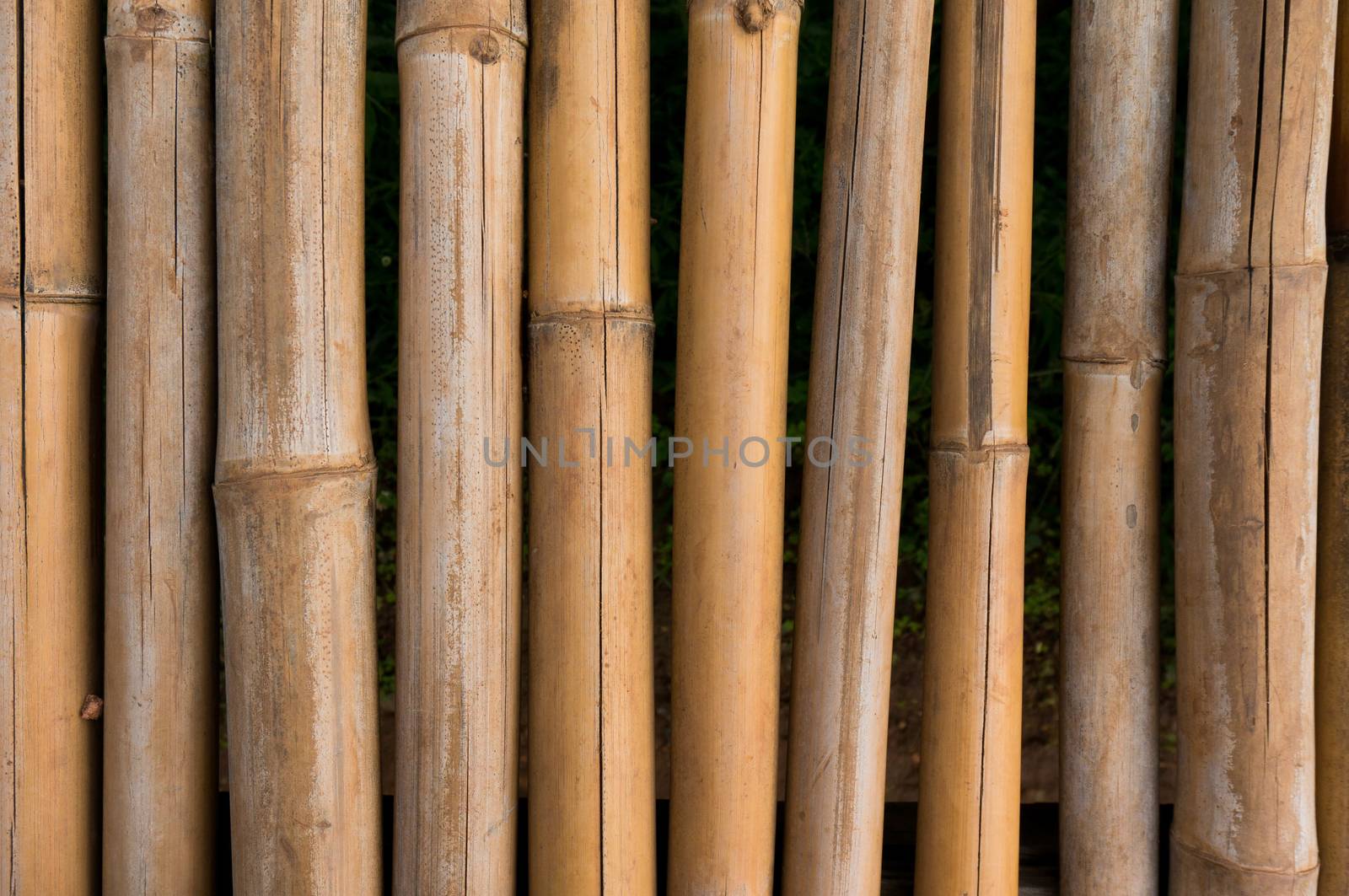 Bamboo fence texture with natural patterns background by peandben